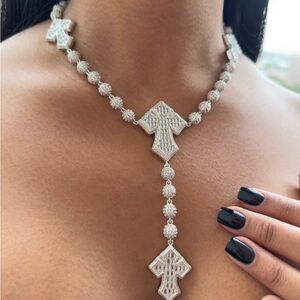 Silver 3 cross  Necklace 16inch